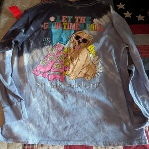 Simply Southern "Let The Good Times Roll" Graphic Long Sleeve Tee - Youth Large